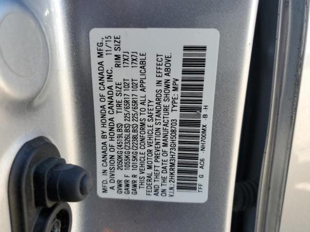 2HKRM3H73GH508703 - 2016 HONDA CR-V EXL SILVER photo 14