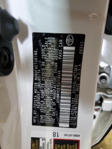 4T1BK1EB1EU116449 - 2014 TOYOTA AVALON BASE WHITE photo 13