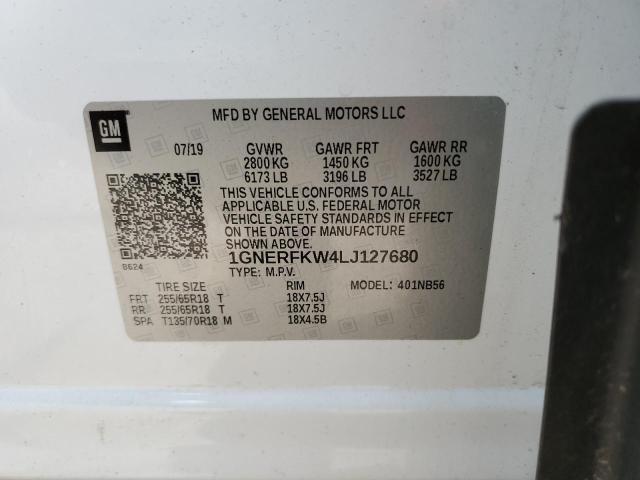 1GNERFKW4LJ127680 - 2020 CHEVROLET TRAVERSE LS WHITE photo 13