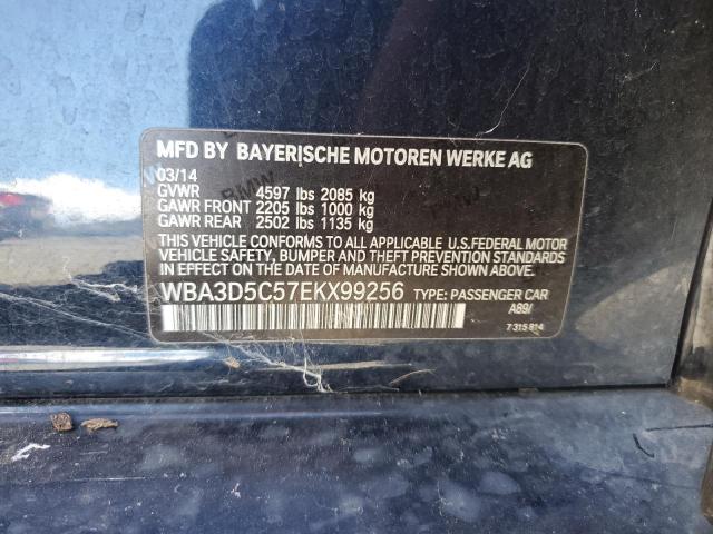 WBA3D5C57EKX99256 - 2014 BMW 328 D XDRIVE BLUE photo 12