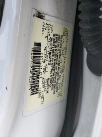 3N1BC1CP3BL512729 - 2011 NISSAN VERSA S WHITE photo 12