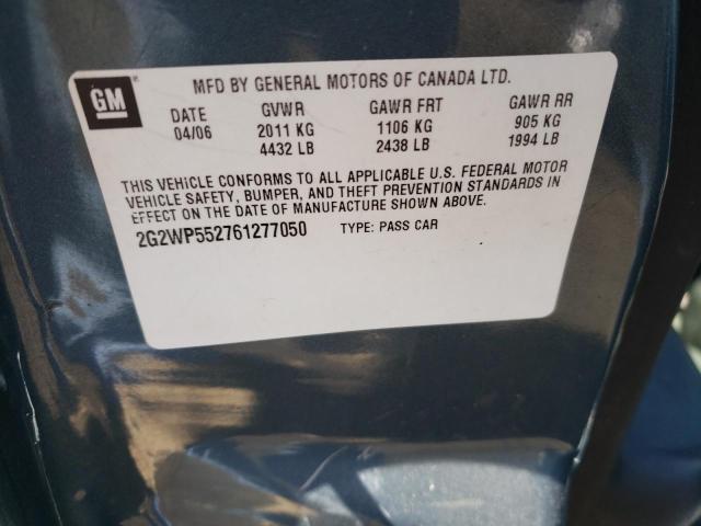 2G2WP552761277050 - 2006 PONTIAC GRAND PRIX 灰色 照片 12