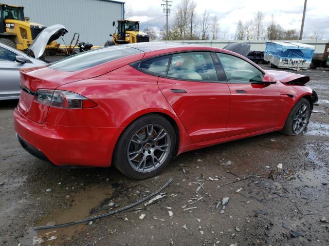 5YJSA1E5XNF469508 - 2022 TESLA MODEL S RED photo 3