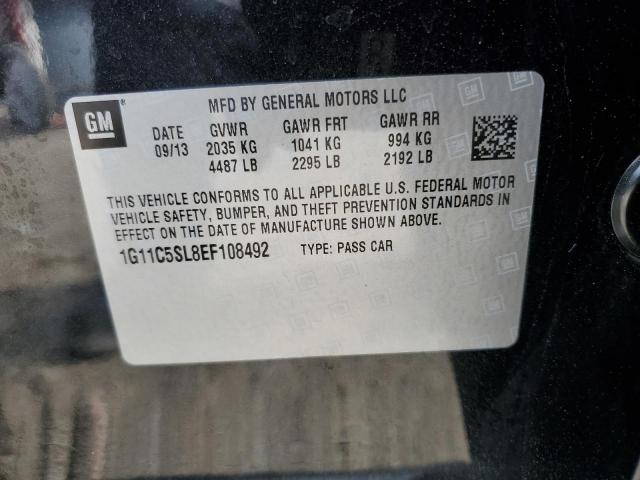 1G11C5SL8EF108492 - 2014 CHEVROLET MALIBU 1LT 黑色 照片 12