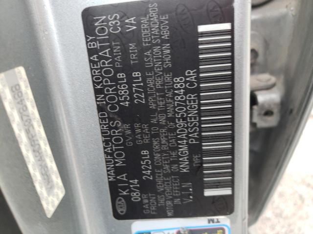 KNAGM4AD9F5078488 - 2015 KIA OPTIMA HYBRID SILVER photo 12