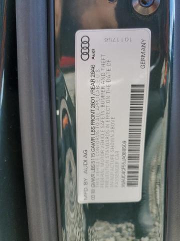 WAUC4CF55JA088509 - 2018 AUDI S5 PRESTIGE 绿色 照片 12