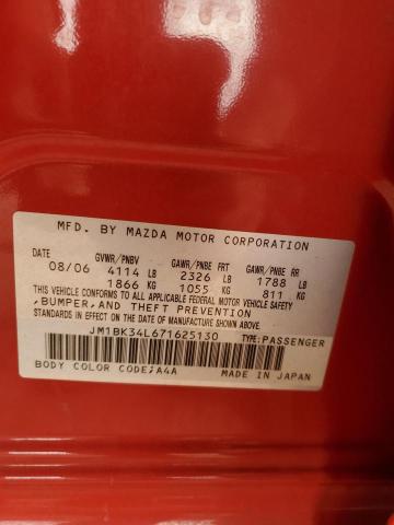 JM1BK34L671625130 - 2007 MAZDA SPEED 3 WHITE photo 12