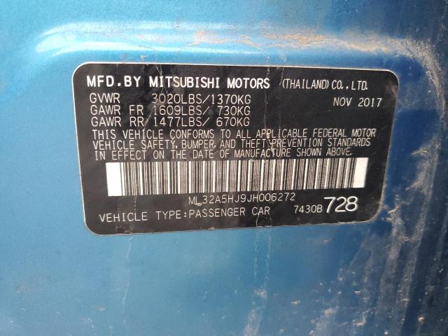 ML32A5HJ9JH006272 - 2018 MITSUBISHI MIRAGE GT BLUE photo 12