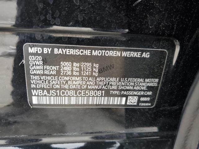 WBAJS1C08LCE58081 - 2020 BMW 540 I BLACK photo 13