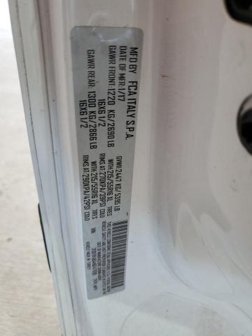 ZFBERFAB4H6F47690 - 2017 RAM PROMASTER WHITE photo 13