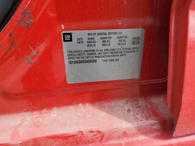 1G1JA6SH0D4206336 - 2013 CHEVROLET SONIC LS RED photo 12