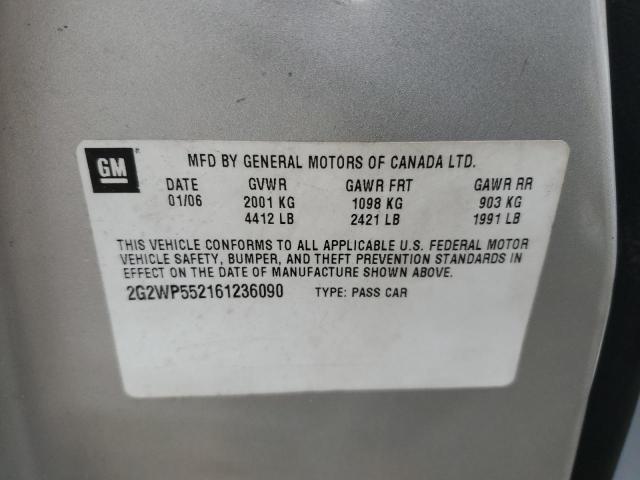 2G2WP552161236090 - 2006 PONTIAC GRAND PRIX 银色 照片 13