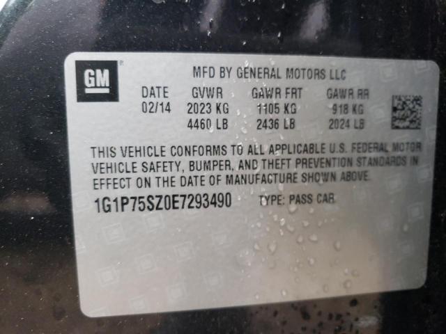 1G1P75SZ0E7293490 - 2014 CHEVROLET CRUZE BLACK photo 12