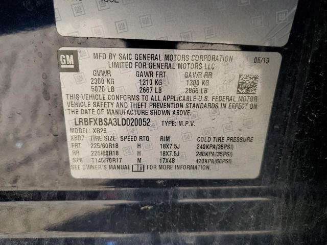 LRBFXBSA3LD020052 - 2020 BUICK ENVISION PREFERRED ლურჯი ფოტო 12