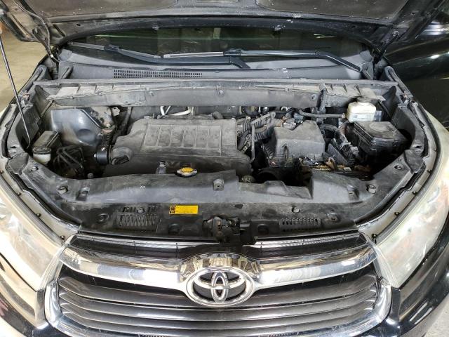5TDJKRFH8ES069328 - 2014 TOYOTA HIGHLANDER XLE BLACK photo 12