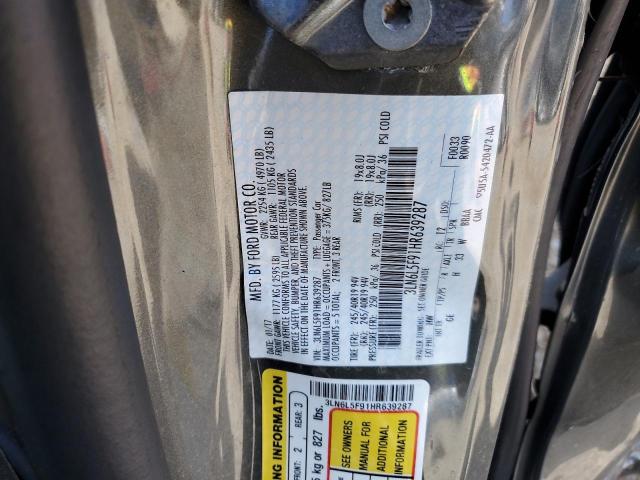 3LN6L5F91HR639287 - 2017 LINCOLN MKZ RESERVE ნაცრისფერი ფოტო 13