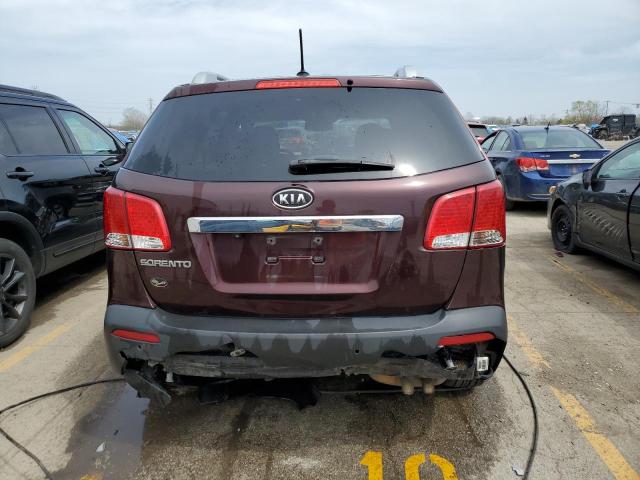 5XYKTDA15BG068760 - 2011 KIA SORENTO BASE BURGUNDY photo 6