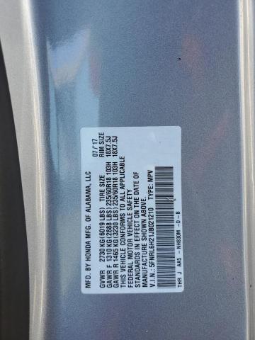 5FNRL6H21JB021210 - 2018 HONDA ODYSSEY LX SILVER photo 12