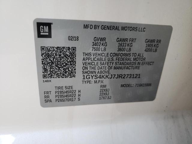 1GYS4KKJ7JR273121 - 2018 CADILLAC ESCALADE ESV PLATINUM თეთრი ფოტო 13