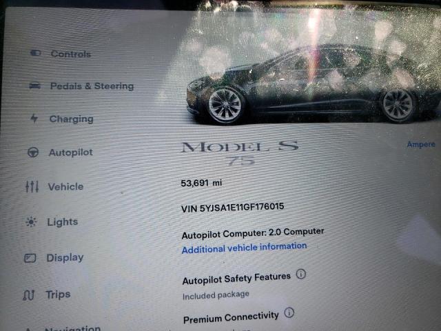 5YJSA1E11GF176015 - 2016 TESLA MODEL S Գրաֆիտ լուսանկար 9