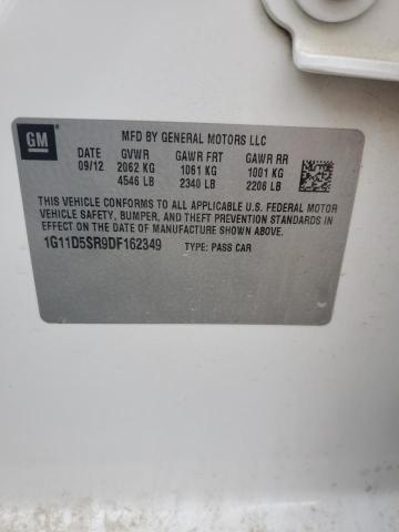 1G11D5SR9DF162349 - 2013 CHEVROLET MALIBU 1LT თეთრი ფოტო 12