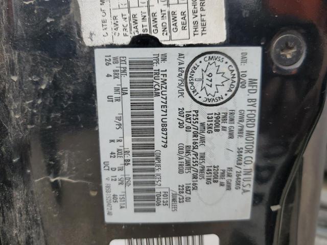 1FMZU77E71UB87779 - 2001 FORD EXPLORER S CHARCOAL photo 12