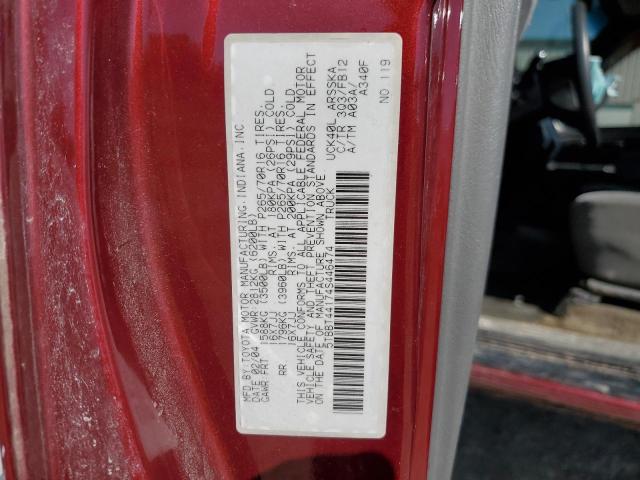 5TBBT44174S446474 - 2004 TOYOTA TUNDRA ACCESS CAB SR5 MAROON photo 12