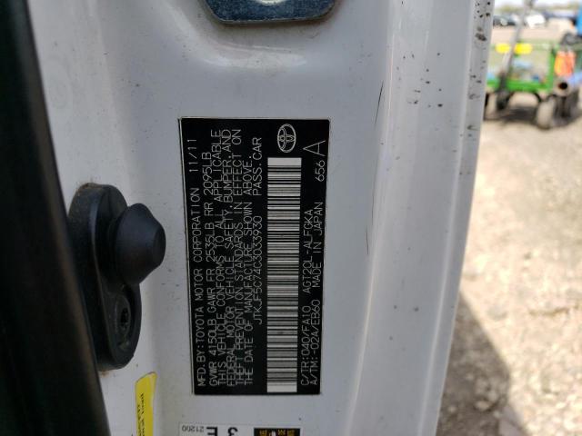 JTKJF5C74C3033930 - 2012 TOYOTA SCION TC WHITE photo 12