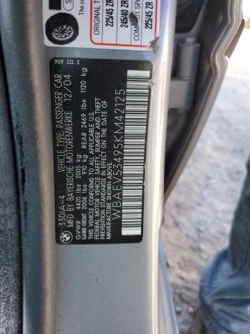 WBAEV53495KM42125 - 2005 BMW 330 I GRAY photo 12