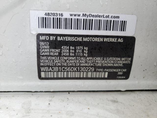 WBA3B1C56DK130229 - 2013 BMW 320 I WHITE photo 12