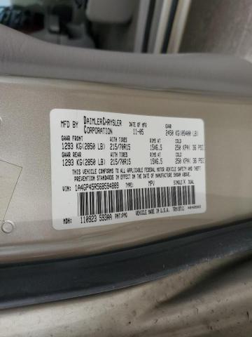 1A4GP45R56B594889 - 2006 CHRYSLER TOWN & COU ოქროსფერი ფოტო 13
