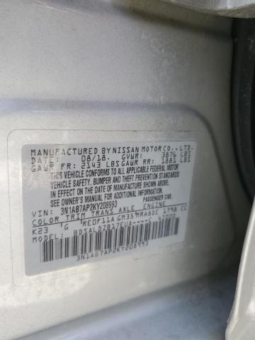 3N1AB7AP2KY208993 - 2019 NISSAN SENTRA S SILVER photo 12