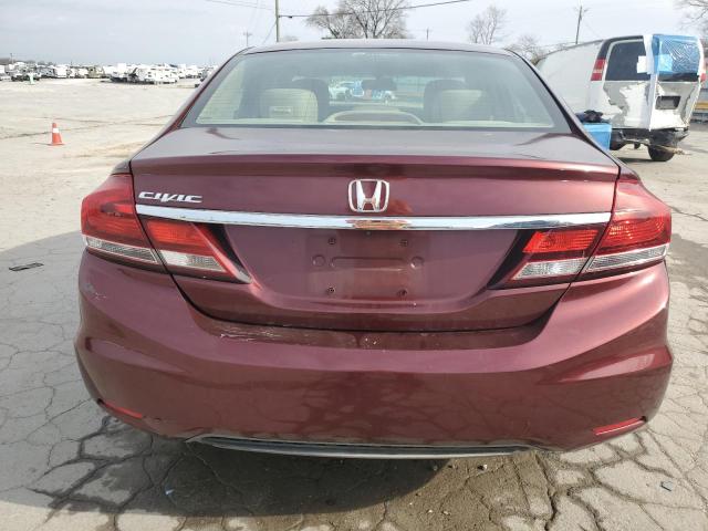 19XFB2F92DE018180 - 2013 HONDA CIVIC EXL BURGUNDY photo 6