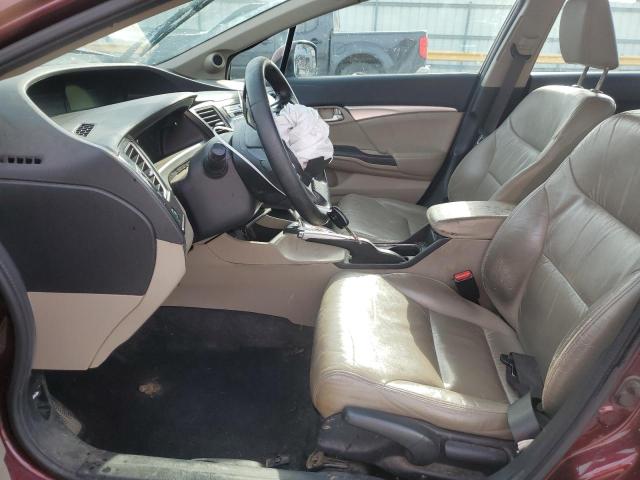 19XFB2F92DE018180 - 2013 HONDA CIVIC EXL BURGUNDY photo 7
