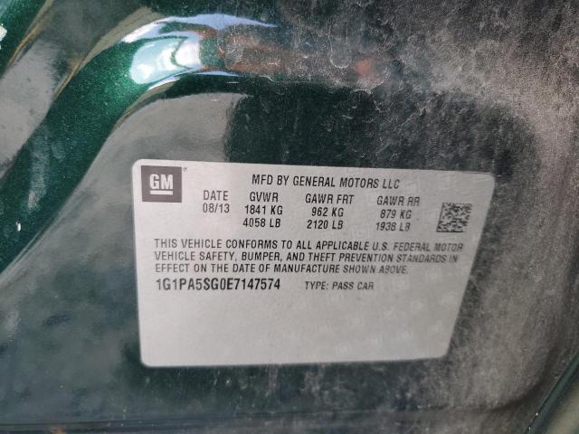 1G1PA5SG0E7147574 - 2014 CHEVROLET CRUZE LS GREEN photo 12