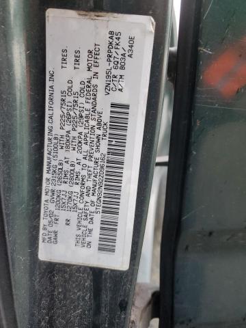 5TEGN92N92Z096162 - 2002 TOYOTA TACOMA DOUBLE CAB PRERUNNER GREEN photo 13