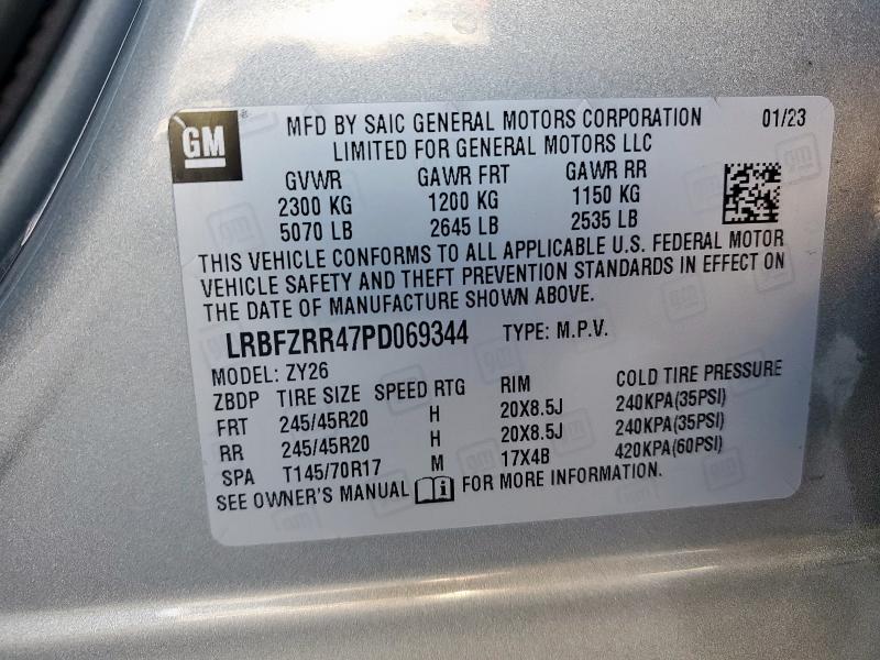LRBFZRR47PD069344 - 2023 BUICK ENVISION AVENIR GRAY photo 13