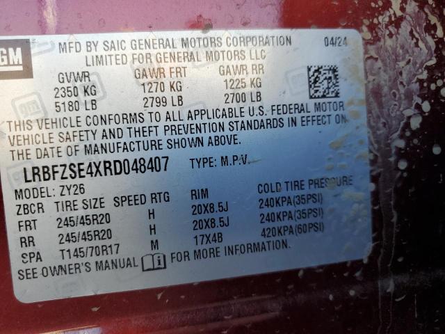 LRBFZSE4XRD048407 - 2024 BUICK ENVISION AVENIR RED photo 13