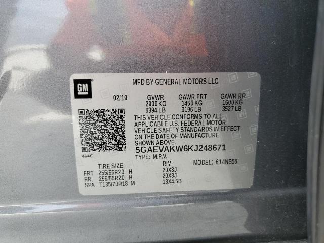 5GAEVAKW6KJ248671 - 2019 BUICK ENCLAVE ESSENCE GRAY photo 13