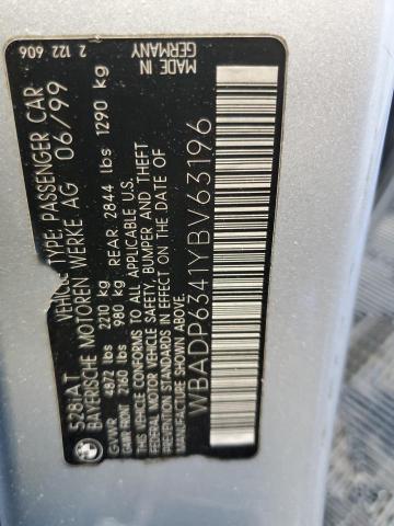 WBADP6341YBV63196 - 2000 BMW 528 IT AUTOMATIC SILVER photo 12