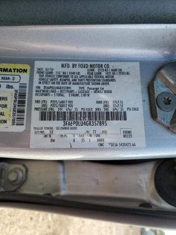 3FA6P0LU4GR357895 - 2016 FORD FUSION SE HYBRID SILVER photo 12