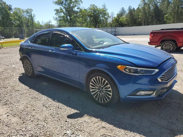 3FA6P0H93HR412441 - 2017 FORD FUSION SE BLUE photo 4