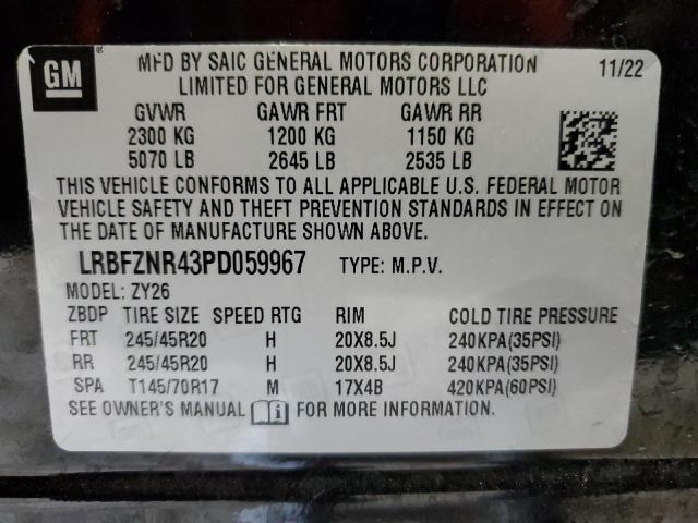 LRBFZNR43PD059967 - 2023 BUICK ENVISION ESSENCE BLACK photo 14