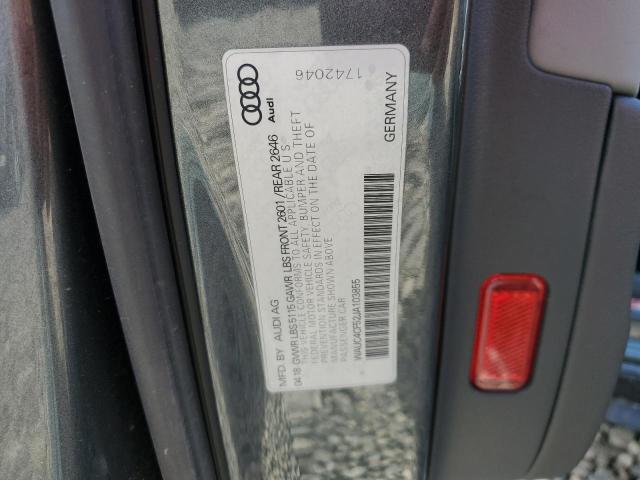 WAUC4CF52JA103855 - 2018 AUDI S5 PRESTIGE GRAY photo 12