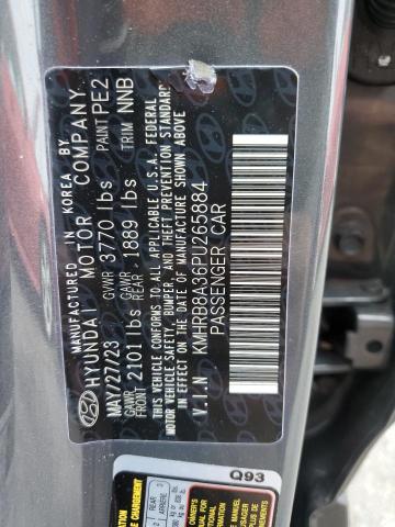 KMHRB8A36PU265884 - 2023 HYUNDAI VENUE SE GRAY photo 13