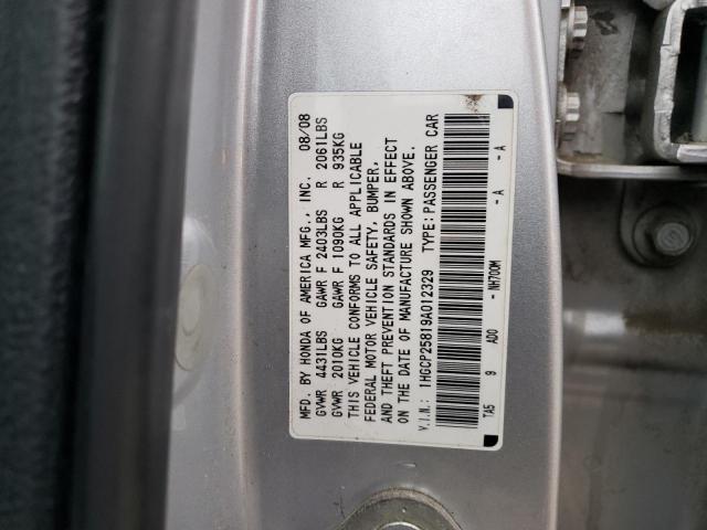 1HGCP25819A012329 - 2009 HONDA ACCORD EXL SILVER photo 12