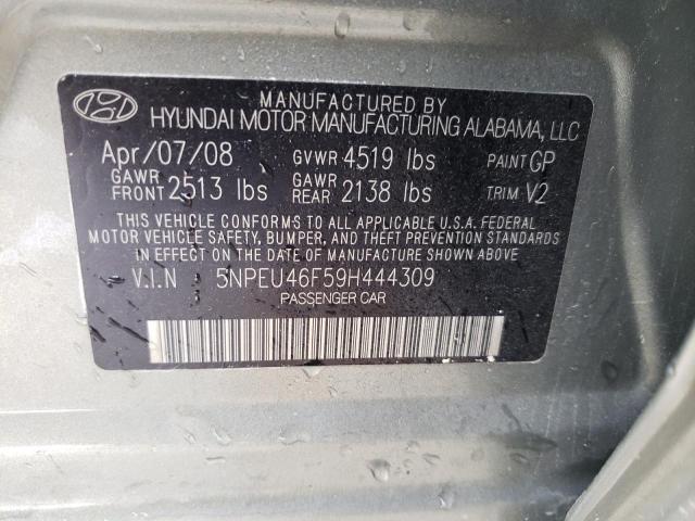 5NPEU46F59H444309 - 2009 HYUNDAI SONATA SE GREEN photo 12