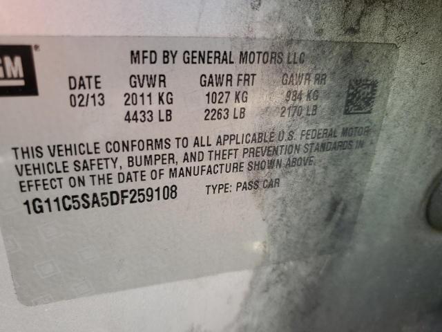 1G11C5SA5DF259108 - 2013 CHEVROLET MALIBU 1LT 银色 照片 12