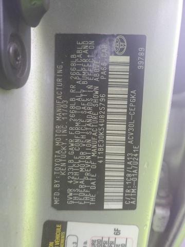 4T1BE30K54U825796 - 2004 TOYOTA CAMRY LE SILVER photo 12