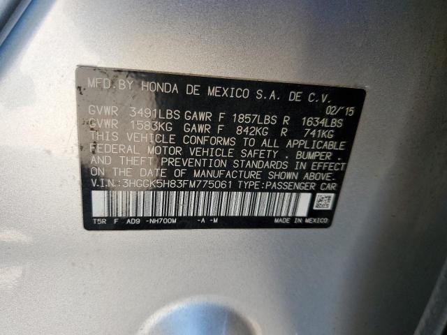 3HGGK5H83FM775061 - 2015 HONDA FIT EX SILVER photo 12